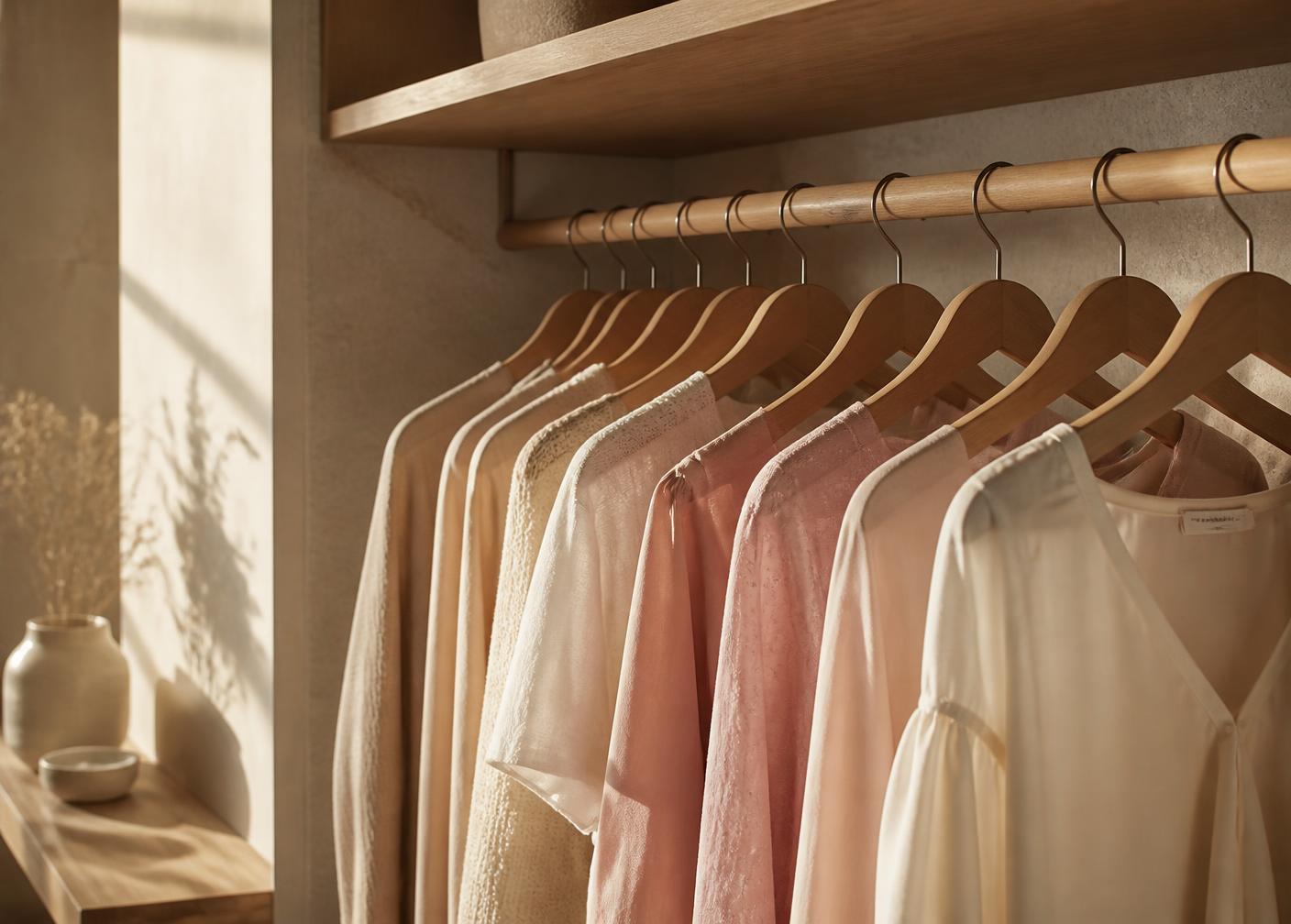 Rail of garments inside the Griner Fashion House showroom